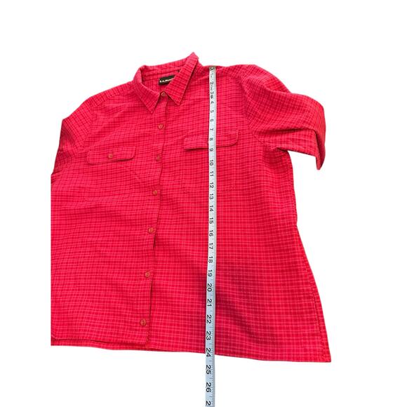L.L.Bean Outdoors Women's Red‎ Rugged Long Sleeve Button Up Shirt Size Large - Picture 13 of 13